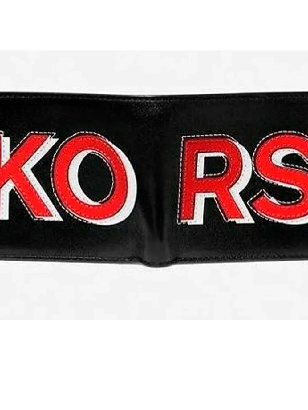 S Michael Kors Cooper Billfold Black Leather Red Logo 36H9LCOF1L NWT $148